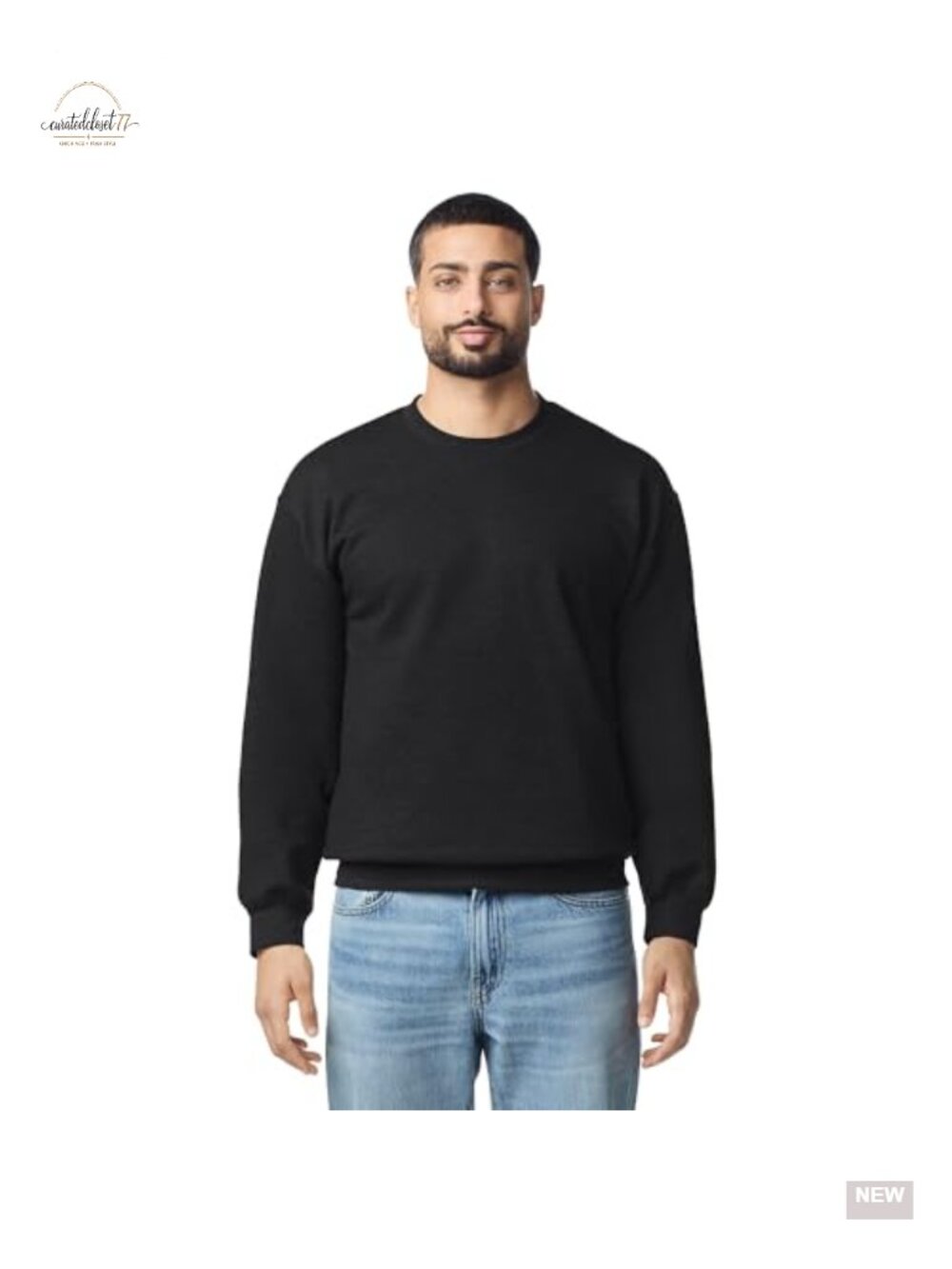 Crewneck Sweatshirt Cotton Blend Soft Brushed Interior Long Sleeve
